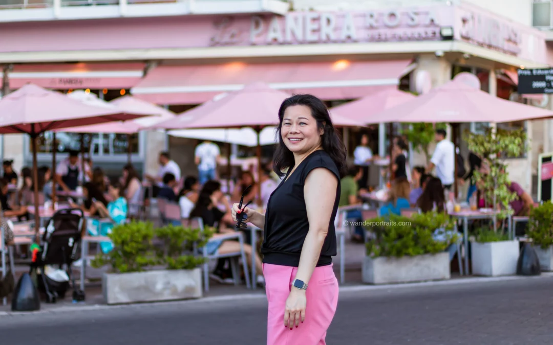 Woman traveler portrait shoot Buenos Aires