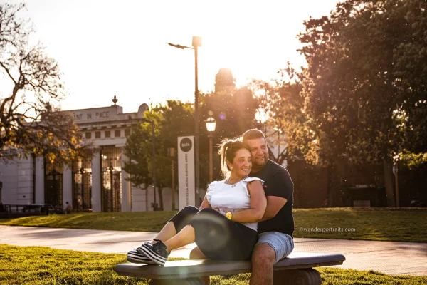 Golden hour photoshoot with the recoleta cemetery in the background