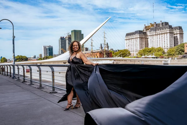 Flying dress photoshoot in Buenos Aires Argentina