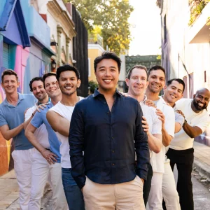 Large group of friends enjoying Palermo Soho in Buenos Aires