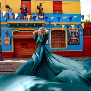 Woman during a photoshoot in La boca Buenos Aires