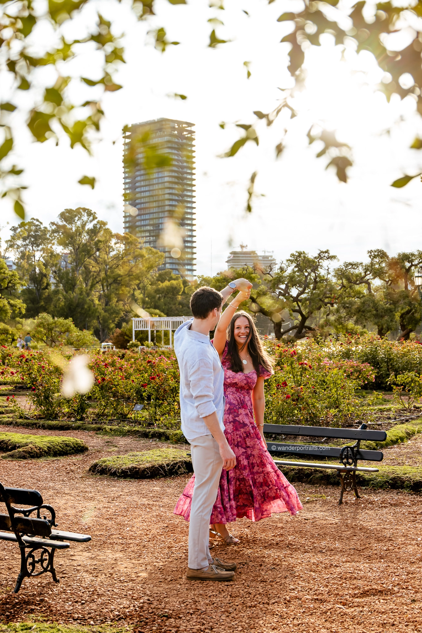 6O7A4355-WEBP just engaged couple in the rosedal de palermo