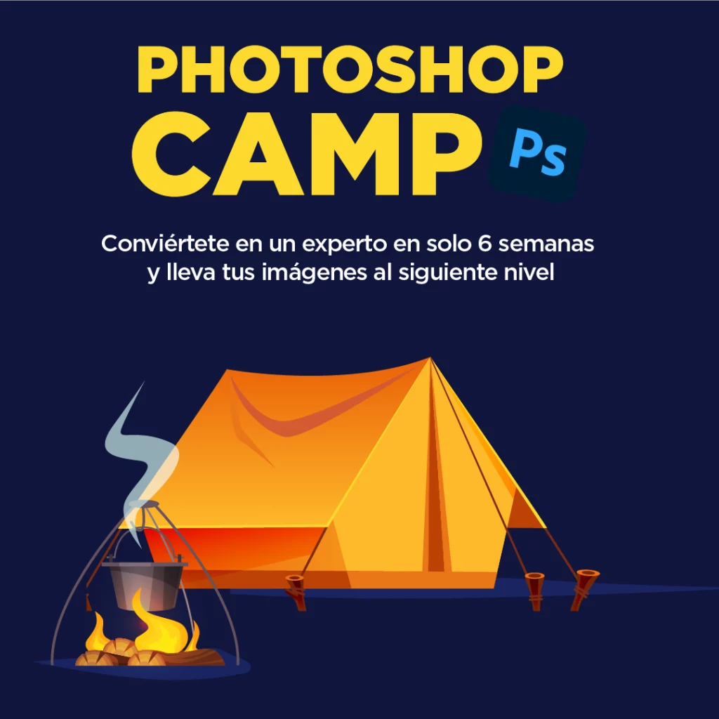 anuncio de curso de photoshop para principiantes en latinoamerica