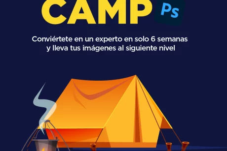 poster de curso de photoshop para principiantes en latinoamerica